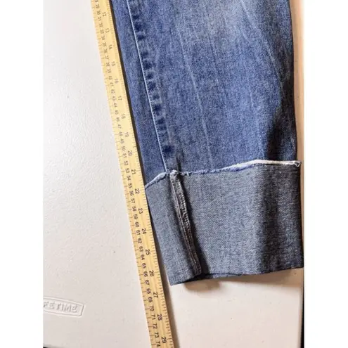 CIRCUS NY High Rise Relaxed Straight Jeans Raw Edge Size 31 Blue