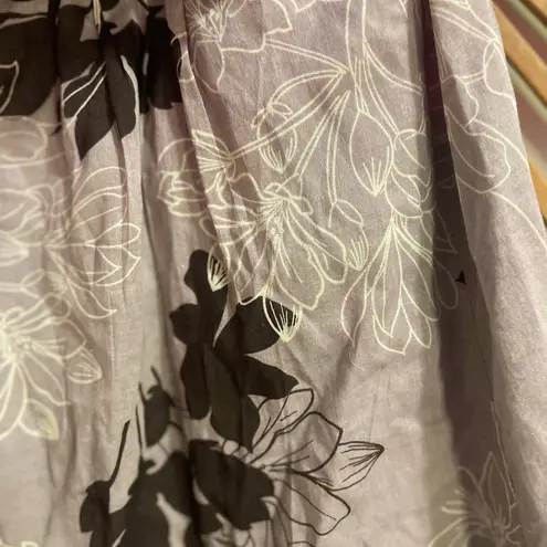 Moulinette Soeurs Anthropologie Strapless Lavender Printed Dress w/ sash Sz4