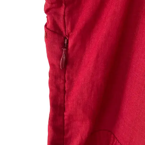 Sundance Dark Red Tassel Embroidered Pleated Elegant Cotton Maxi Dress size XL