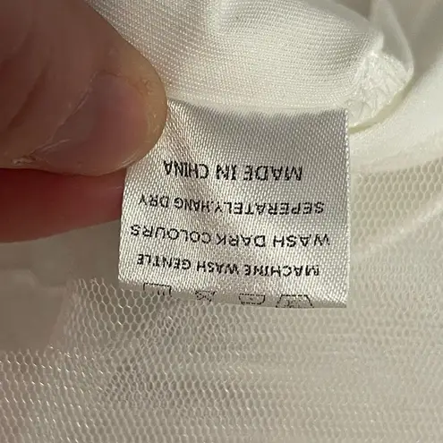 NWT Women’s Velvi Georgia Strapless White Layered Tulle Mini Dress ALine Bridal Size L