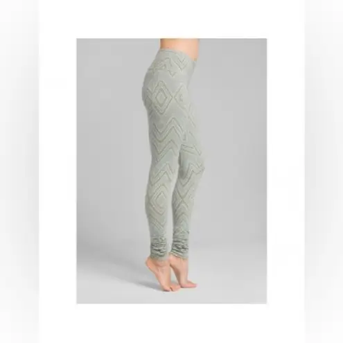 prAna Serafina Ruched Optional Footed Legging Agave Sizzle Green Size XS