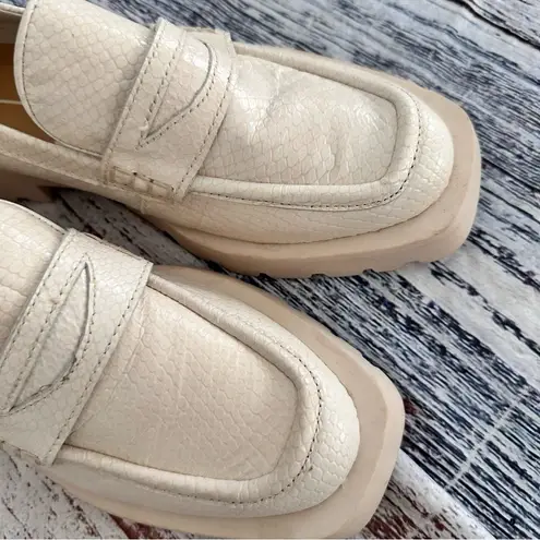 Dolce Vita Elias Ivory Leather Chunky Loafers White Size 10