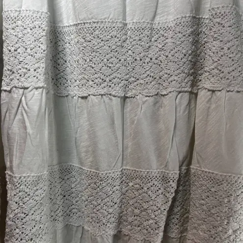 Lane Bryant  White lined maxi skirt with crochet accents. Size 22/24