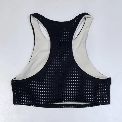 NEW Olympia XS P Sports Bra Ophelia HighNeck Black Mesh Jet FP FreePeople Collab