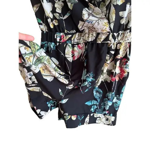 FRNCH black floral womens romper sz small