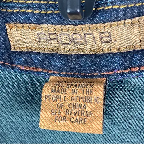 Arden B Dark Wash Denim Embroidered Jean Jacket, Size Small