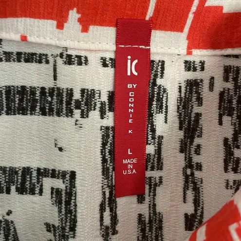 IC by CONNIE K Collection Textured Geo Print Jacket Womens Size Large NWT $178 Black