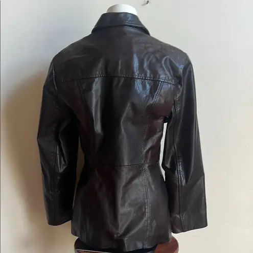 Hand Crafted Brown Leather Jacket Timeless Style Size M