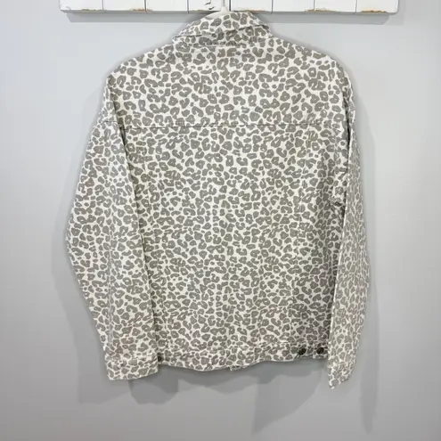 Mud Pie NWT Women's Shaw Boyfriend Jacket White Leopard Sz S