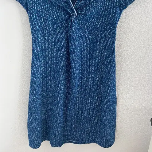 Soybu Yoga Performance Lifestyle Dress Active Dress Blue Geo Stretch Small