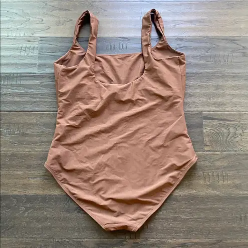 STYLEST Dream Sculpt One Piece Swimsuit Womens Sz XL Brown Cocoa Shapewear