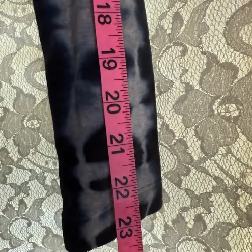 All Saints velvet velour tie dye long sleeve thong bodysuit dark navy small euc