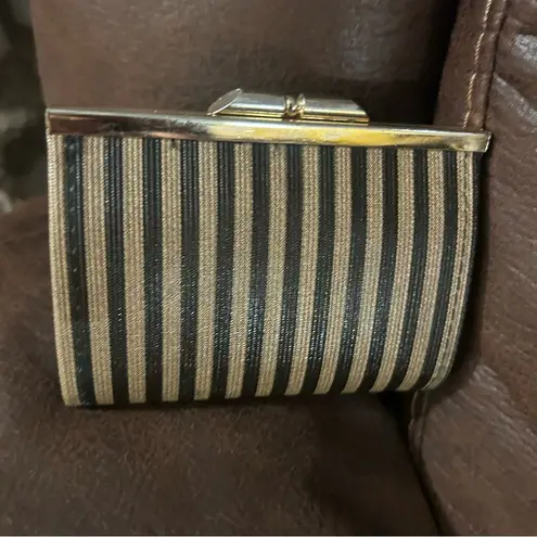 Vintage y2k gold metallic sparkle clutch wallet kisslock evening regency core Black