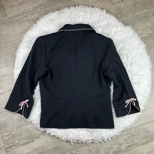 Vintage HIPNOTIX Black Blazer Pint Trim Bow Size 3/4