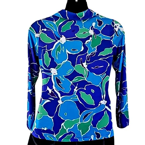 Susan Graver Women's Liquid Knit Floral A-Line Blouse Size Small NWOT