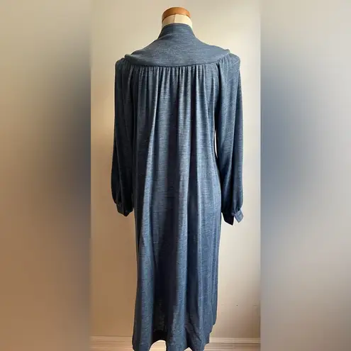 Vintage Anjac Marc Needleman Blue Wool Shirt Dress Hostess Balloon Sleeve Belt 6