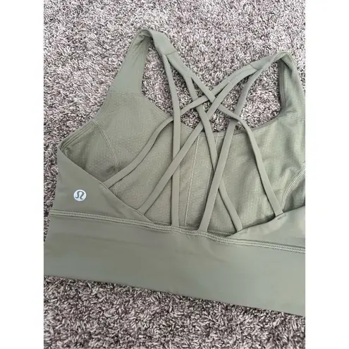 Lululemon  Free To Be Serene Sports Bra Longline Sage Green Size 6 Gym Strappy