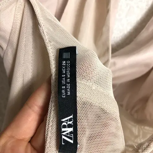 ZARA  Draped Tulle Mini Dress Size Small Halter Two Way Corset Stretch Cocktail