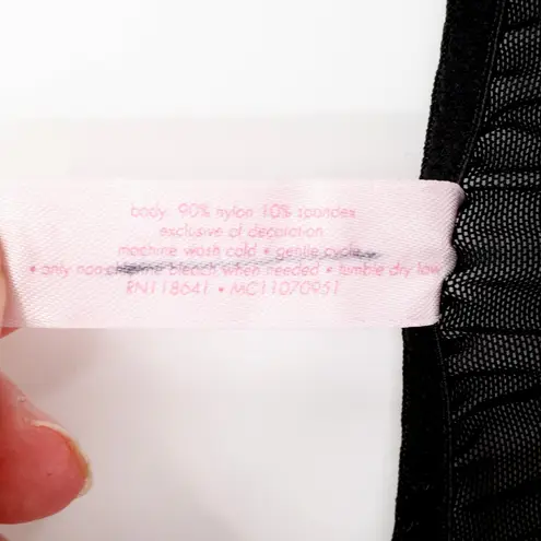 Cacique Black Babydoll Cami Top Whimsigoth Fairy Grunge Sheer Mesh Lingerie Size 22/24