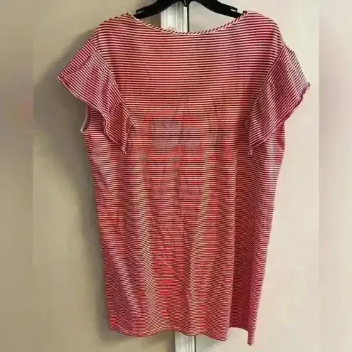 Vineyard Vines  shirt dress striped v neck‎ short Ruffle sleeve. Medium