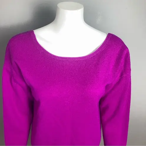 Trina Turk  cashmere sweater medium NWT violet open back bow purple pink colorful