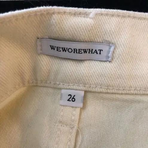 We Wore What Womens Jeans High Rise Wide Leg Cutouts White 26