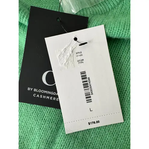 C by Bloomingdales Cashmere Sweater Mint Green Crew Neck Pullover Size L Size L