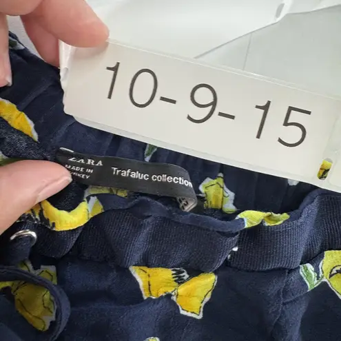 ZARA  Pants Womens Small Floral Print Drawstring Waist Casual Lightweight