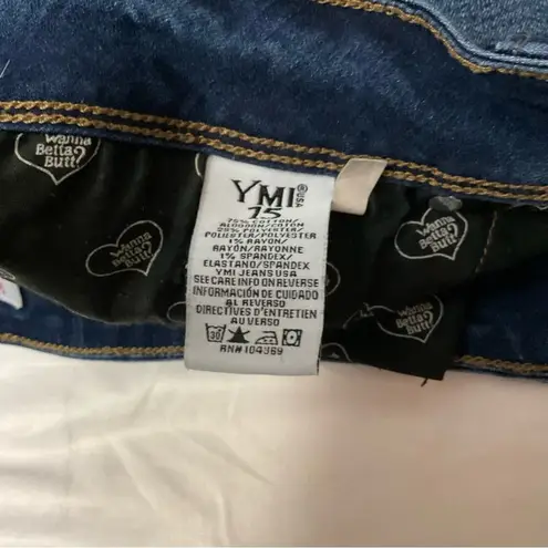 Ymi WannaBettaButt Juniors Distressed Blue Jeans 15 Capri Denim Casual Boho