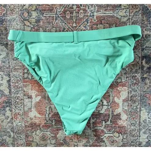 We Wore What XL Green Emily High Waisted Bikini Swim Bottoms in Crème De Menthe