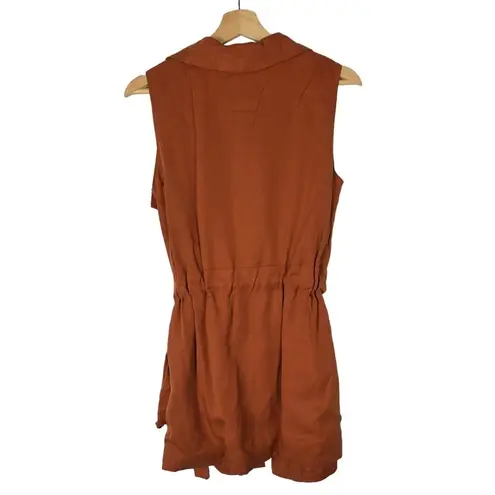 Versona Burnt Orange Open Front Drape Utility Vest S