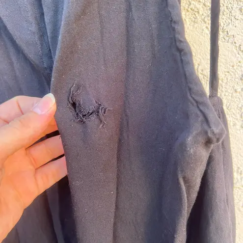 MD black cotton criss cross square jumpsuit Size M