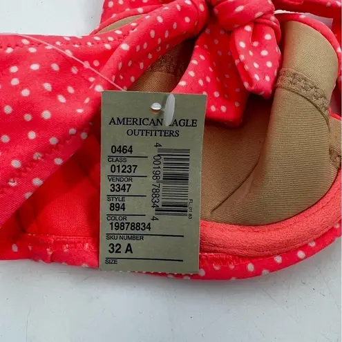 American Eagle 5/$25 SALE  polka dot pink bikini top size 32A