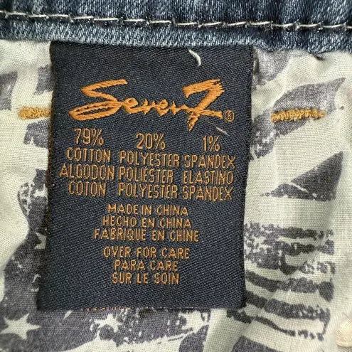 Seven7 Jeans Womens 29 Blue Bootcut Low Rise Rhinestones Western Stitch 30x28