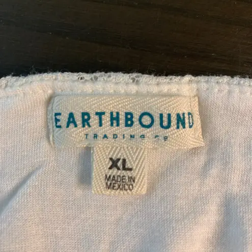 Earthbound Lace Tie Top XL Cottagecore Festival Romantic Angelcore Boho Indie White