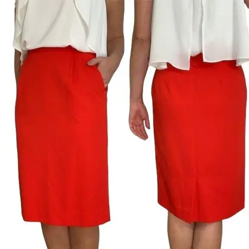 Pendleton Vintage  Pencil Skirt Red High Waist Knee Length Career Size 6