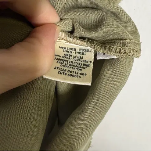 Bella Dahl Sleeveless Tencel Shirt Dress – Olive Green – Size Medium