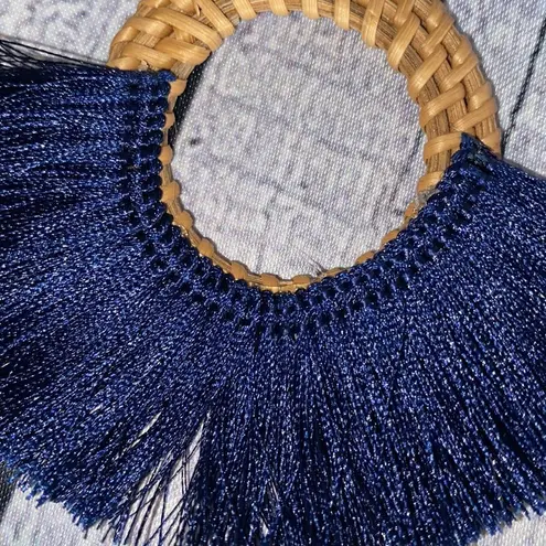 New Bohemian Style Navy Blue Tassel Earrings