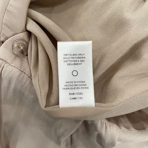 Adelyn Rae XS Kiara Long Sleeve Satin Jumpsuit Champagne Tan Beige New With Tags