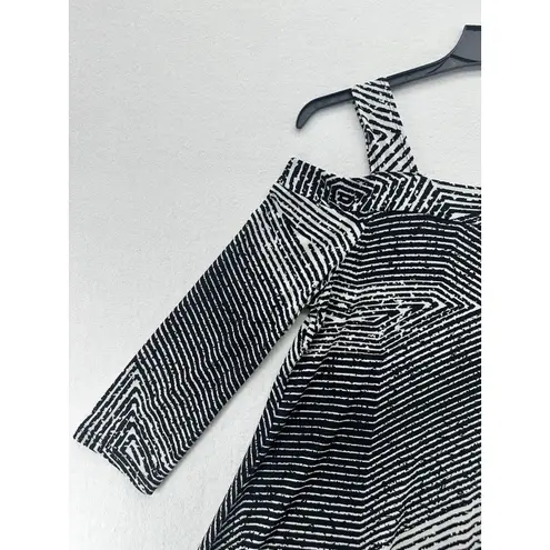 Vintage Clara Sun Woo Women's Cold Shoulder Tunic Size S Black White