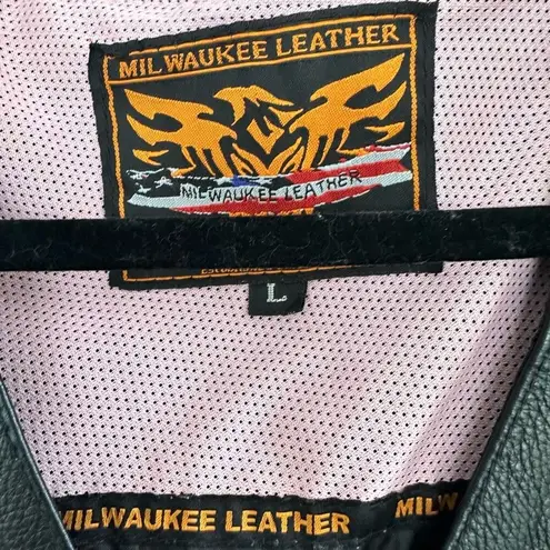 Milwaukee Leather Women’s Black Large Angel Wing Lace Up Vest Moto Grunge