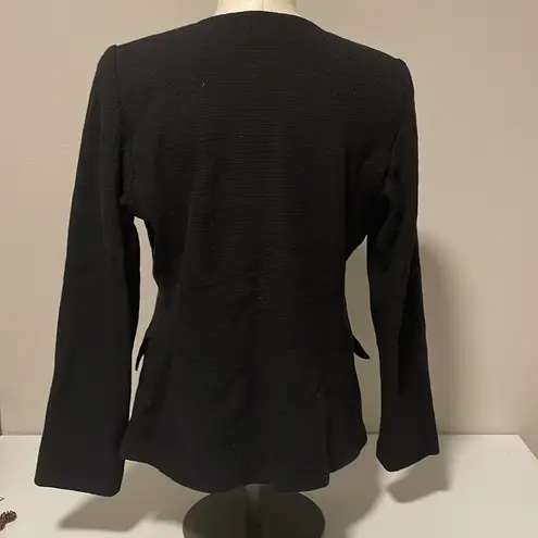 St. John  Caviar Black knit wool Blazer Jacket  Sz M - Image 2