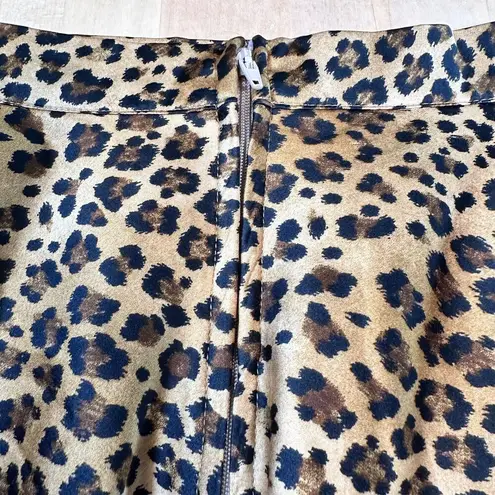 Mi Ami Mini Swing Skirt Women's Size Medium Cheetah Print Fully Lined Zippered