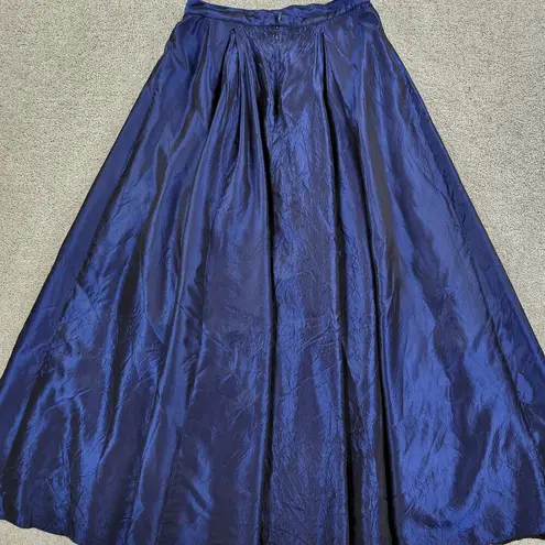 J.R. Nites by Caliendo Taffeta Maxi Skirt Womens 10 Blue Pleated A