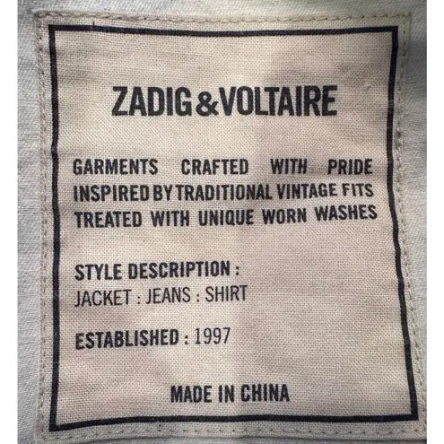 Zadig & Voltaire Cropped Camouflage Print Denim Jacket M
