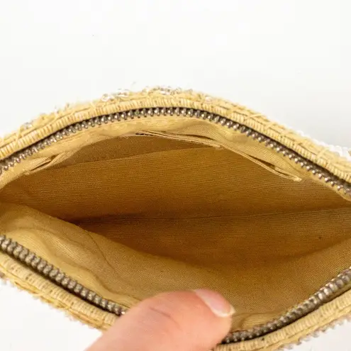 Vintage Handmade White Czechoslovakian Art Deco Beaded Clutch Women One Size