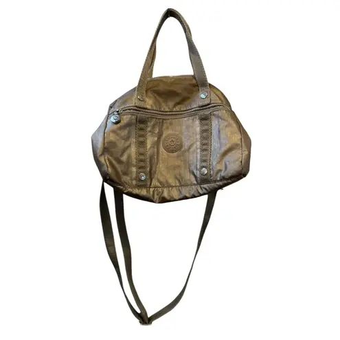 Kipling Metallic Gold Shoulder Bag Crossbody Purse Handbag Satchel