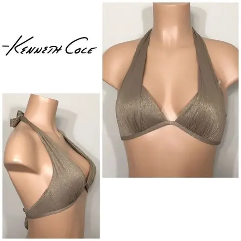 Kenneth Cole  gold lame’ push up bikini top. 36 B/C. NWT