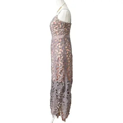 Elliatt Tingle Floral Lace Dress periwinkle nude size small S
