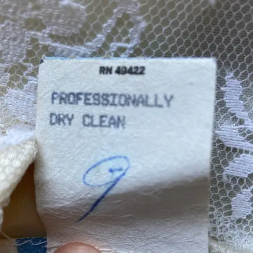 Gunne Sax Jessica McClintock Drop Waist Dress Lace Overlay Prairie Bridal Size 8